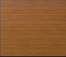 LPU40 M Ribbed Decograin golden oak sectional garage door 