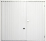 white legbud up and over with pedestrian door