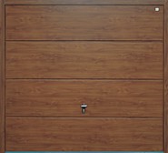 Horizontal ribbed walnut finish insulated door