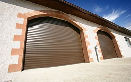 insulated roller doors in brown