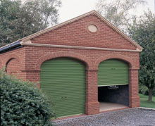 steel line roller doors in arched openings
