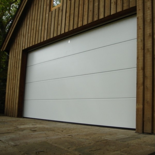 Flush (smooth white)iso45 Steel Sectional Door Sectional Garage Door