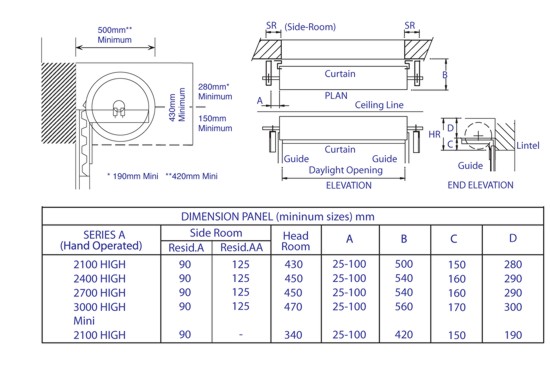 gliderol roller door dimensions