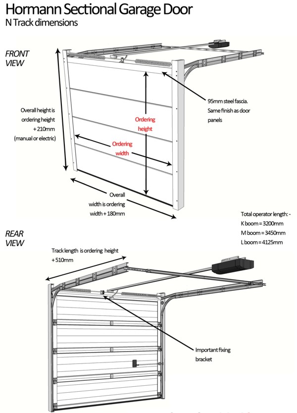 garage door dimensional drawings