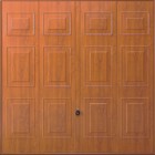Hormann georgian up and over steel garage door in decograin golden oak - wood effect
