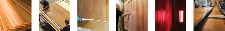 the making of a high quality timber garage door in cedarwood