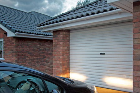 Gliderol white roller shutter garage door 