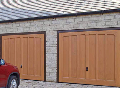 Hormann GRP pair of up and over garage doors
