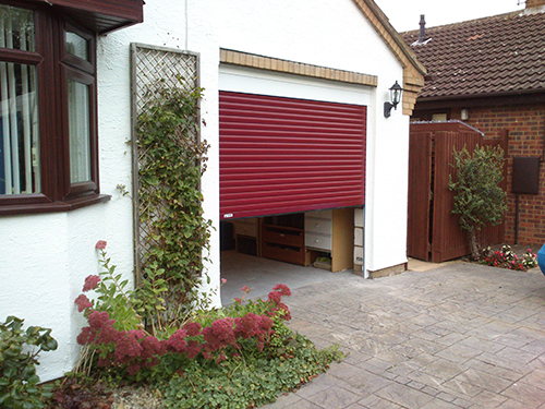 SWS Seceuroglide Roller Door Burgundy