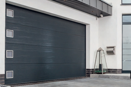 Carteck sectional garage door with square windows