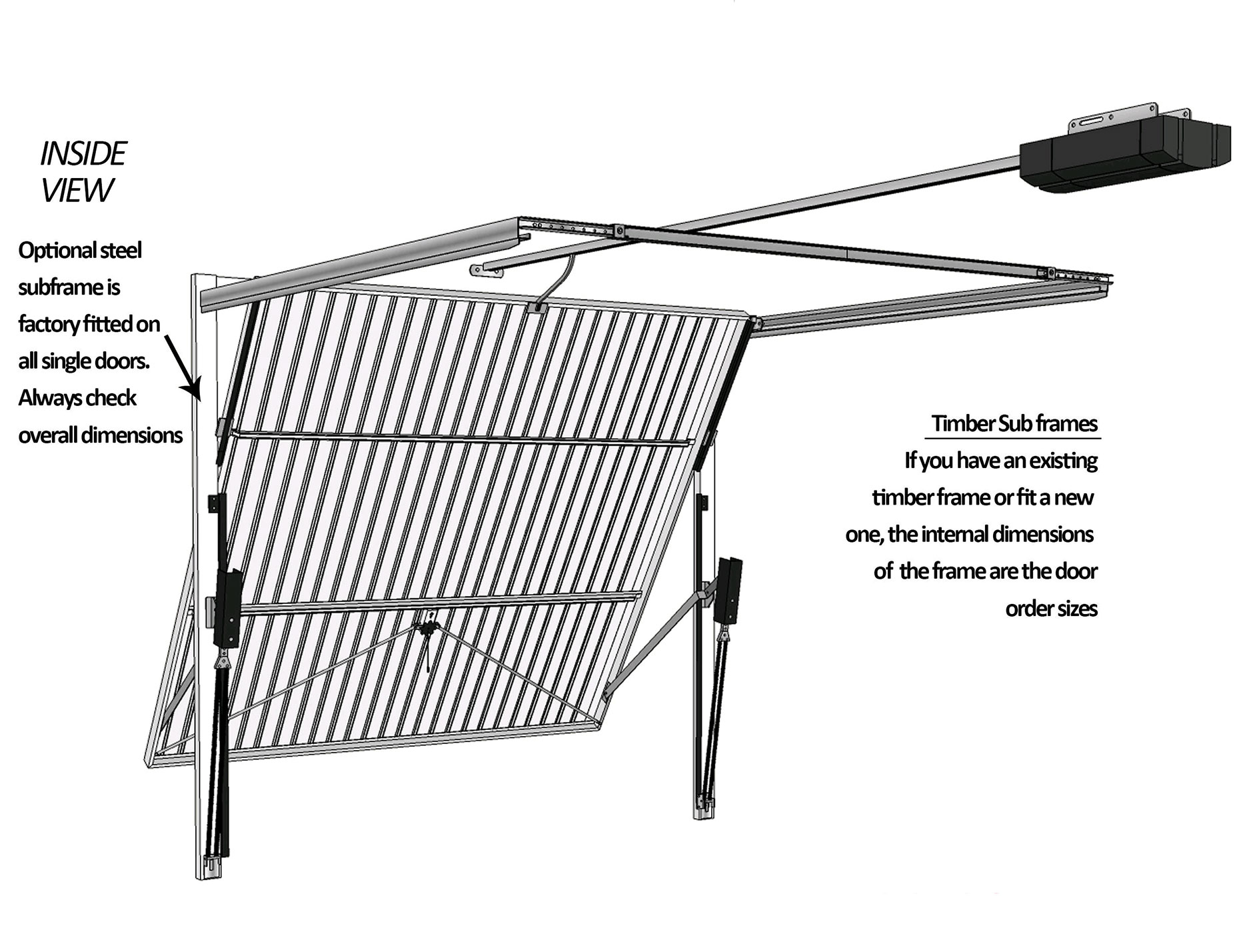 Inside View Of Retractable Up and Over garage door