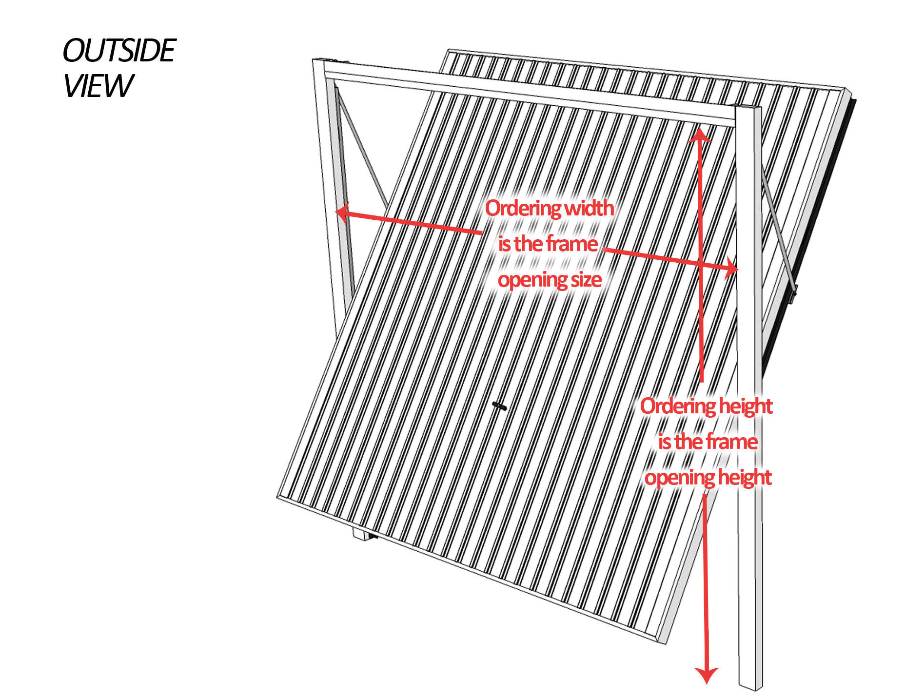 Outside View Of A Canopy one piece Garage Door