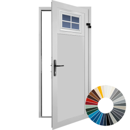 GDO Icon Wide Rib Vertical with Windows Personnel Door (32 Colour Options)