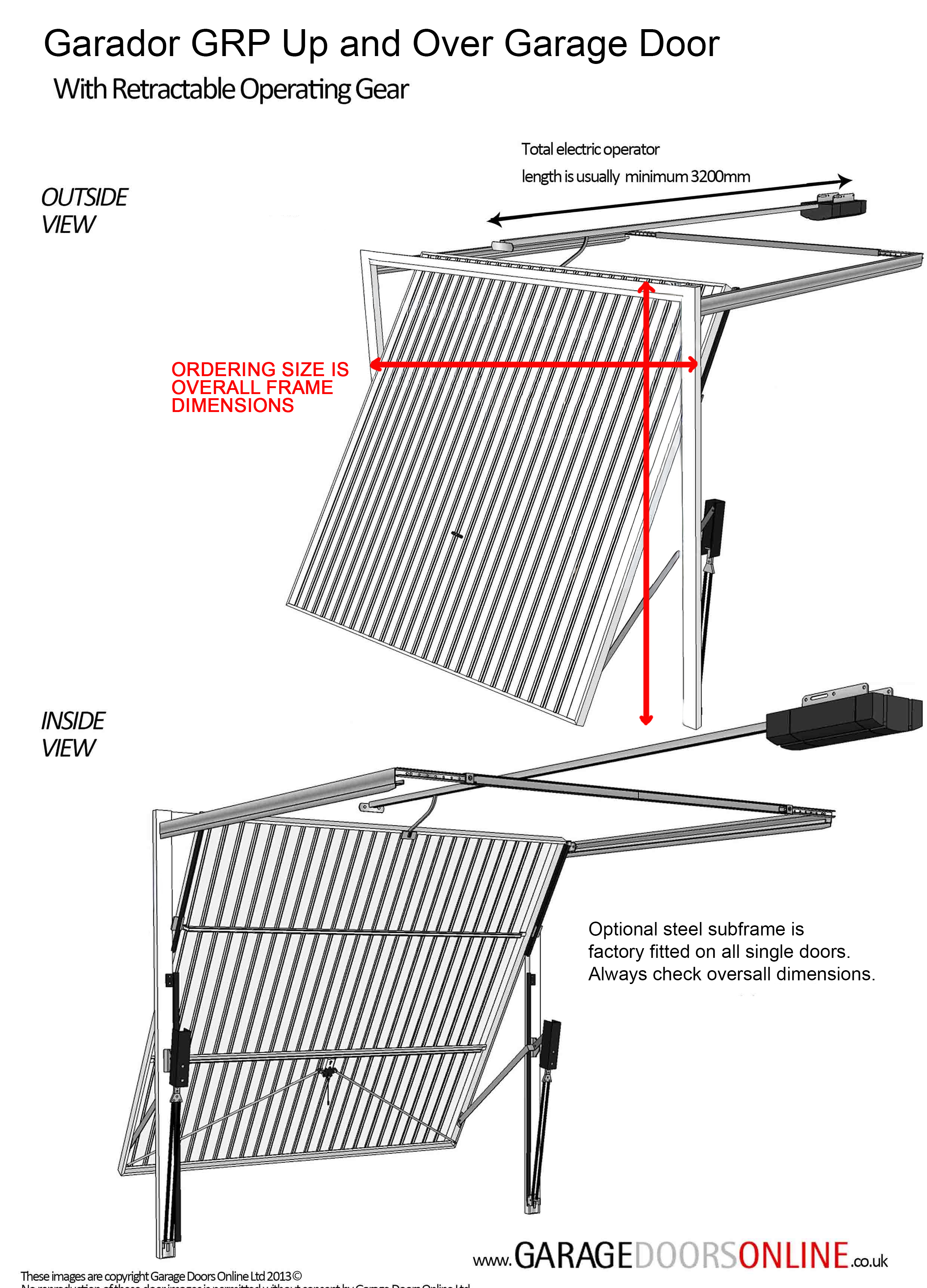 Garador GRP up and over door with retractable operating gear