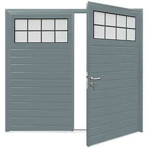 Carteck Horizontal Standard Rib with Window in RAL7040