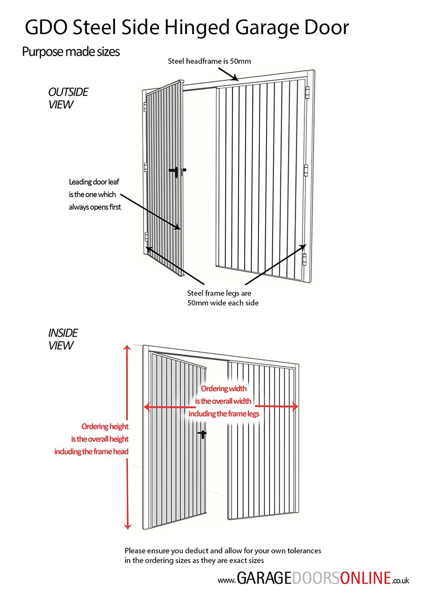 GDO Purpose Made Steel Side Hinged Garage Door Measuring Guide