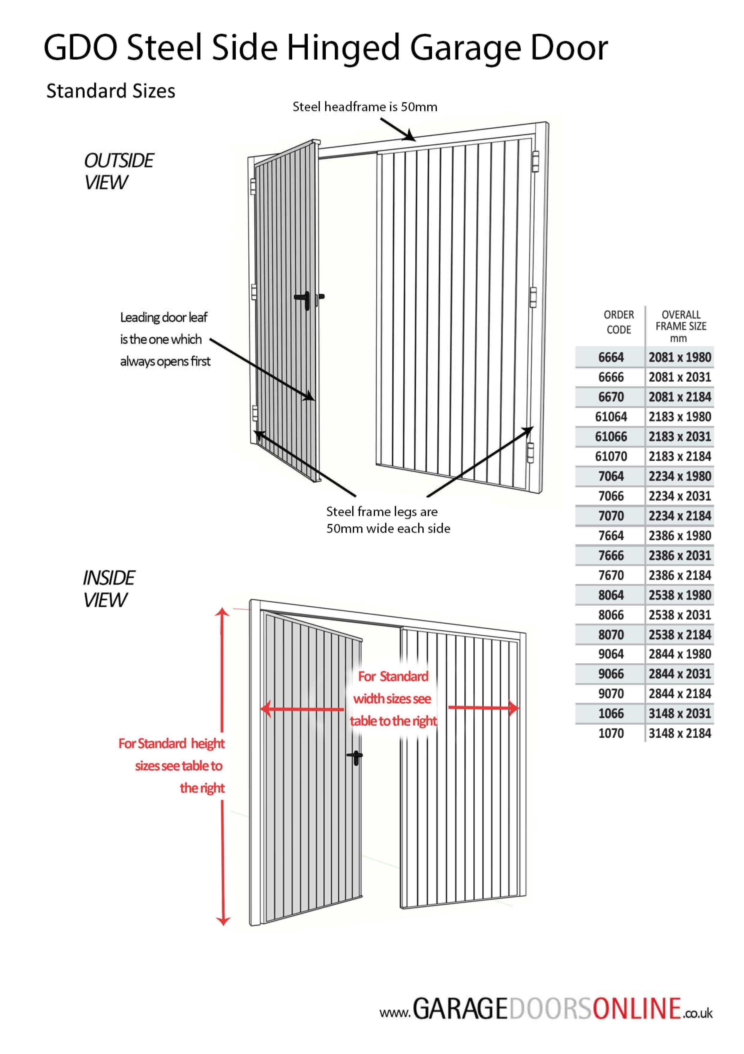 GDO Standard Horizontal (18 Colour Options) Side hinged, Buy GDO Side  Hinged Steel Side hinged Online