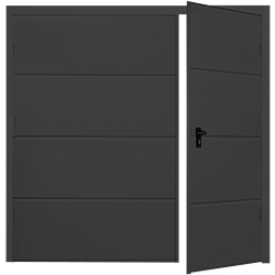 GDO wide rib horizontal side hinged in black