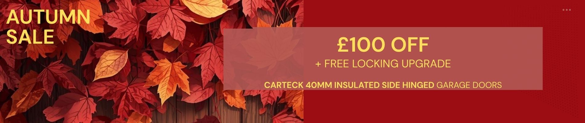 Free upgrade plus £100 off Carteck Side Hinged Doors
