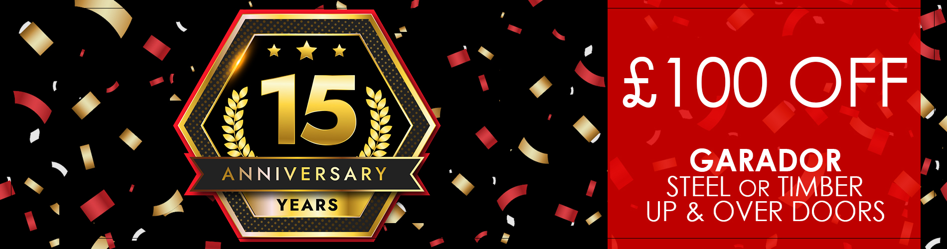 Celebrate 15 years of GDO with £100 off Selected Garador Up and Over Doors
