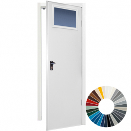 GDO Classic Wide Rib Vertical with Windows Personnel Door (32 Colour Options)