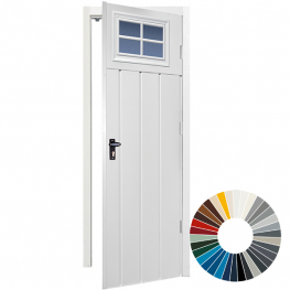 GDO Classic Medium Rib Vertical with Windows Personnel Door (32 Colour Options)