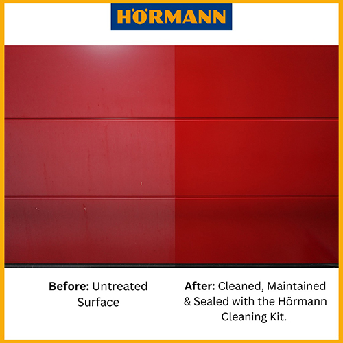 HORMANN Before: Untreated Surface After: Cleaned, Maintained & Sealed with the Hörmann Cleaning Kit