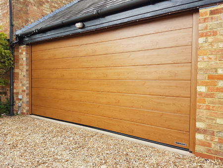 Hormann Sectional Doors in Golden Oak