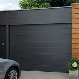 Carteck Sectional Door with Centre Ribbed design in Anthracite Grey