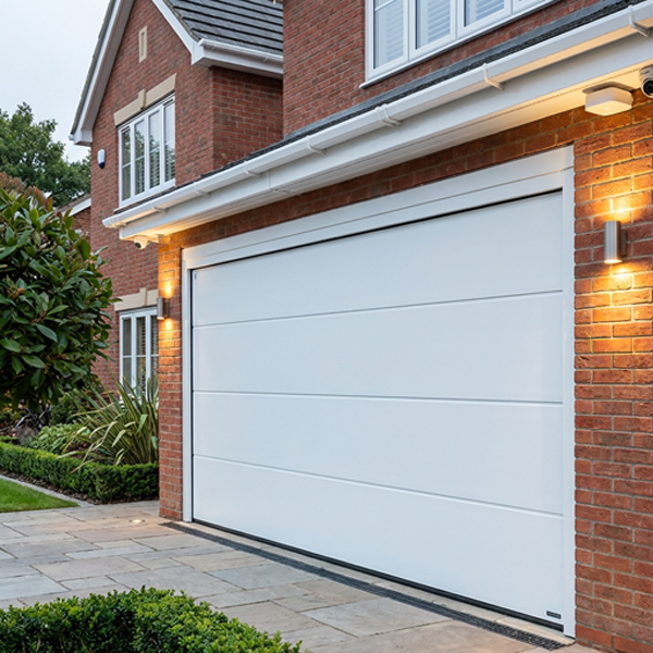 CarTeck Solid sectional garage door in white