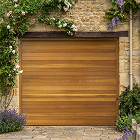 Cedar Barlow sectional garage door