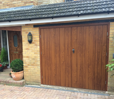 GDO side Hinged door in Winchester oak