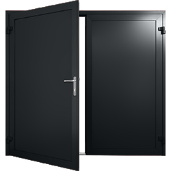 20mm Insulated Side Hinged Door, solid panel in Black