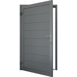 20mm Insulated Personnel Door, horizontal medium rib design in anthracite grey