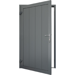 20mm Insulated Personnel Door, vertical medium rib design in anthracite grey