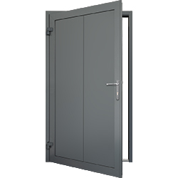 20mm Insulated Personnel Door, vertical wide rib design in anthracite grey