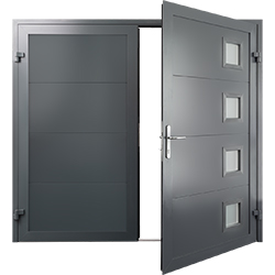 20mm Insulated Side Hinged Door with square portholes