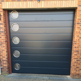 GDO sectional garage door with window