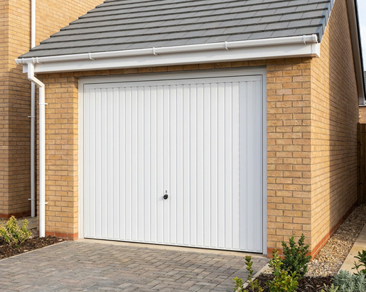 Garador steel up and over door in white