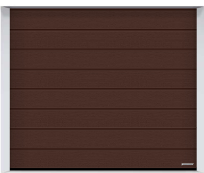 RenoMatic Sectional Door M Ribbed in Woodgrain finish in standard double sizes
