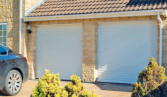 SeceuroGlide roller garage doors in white