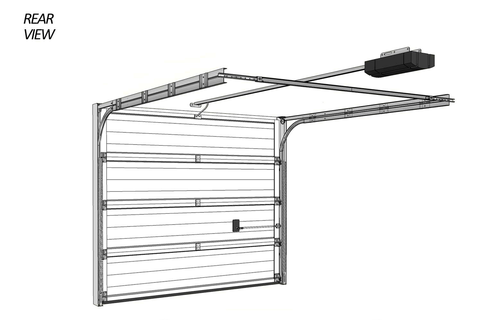 Sectional door measuring diagram - behind fit