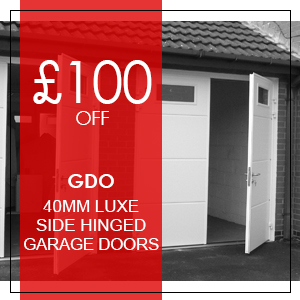 SPECIAL OFFERS!  £100 Off GDO 40mm Luxe Insulated Side Hinged Garage Doors