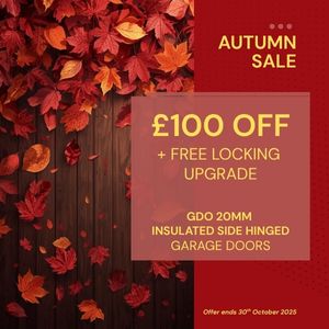 AUTUMN SALE - £100 OFF + Free 3 Point Locking Upgrade GDO Pro 20mm Insulated Side Hinged Doors