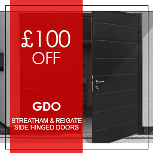 SUPER SPRING OFFER! £100 OFF GDO Streatham and Reigate Side Hinged Garage Doors