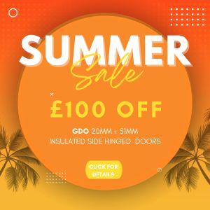 SUMMER SALE - £100 off - GDO 20mm + 51mm Insulated Side Hinged Garage Doors